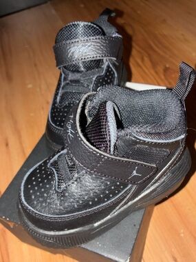 Nike Air Jordan Flight Toddler Shoes Size 3.5C Black Velcro Strap NEW w/ Box
